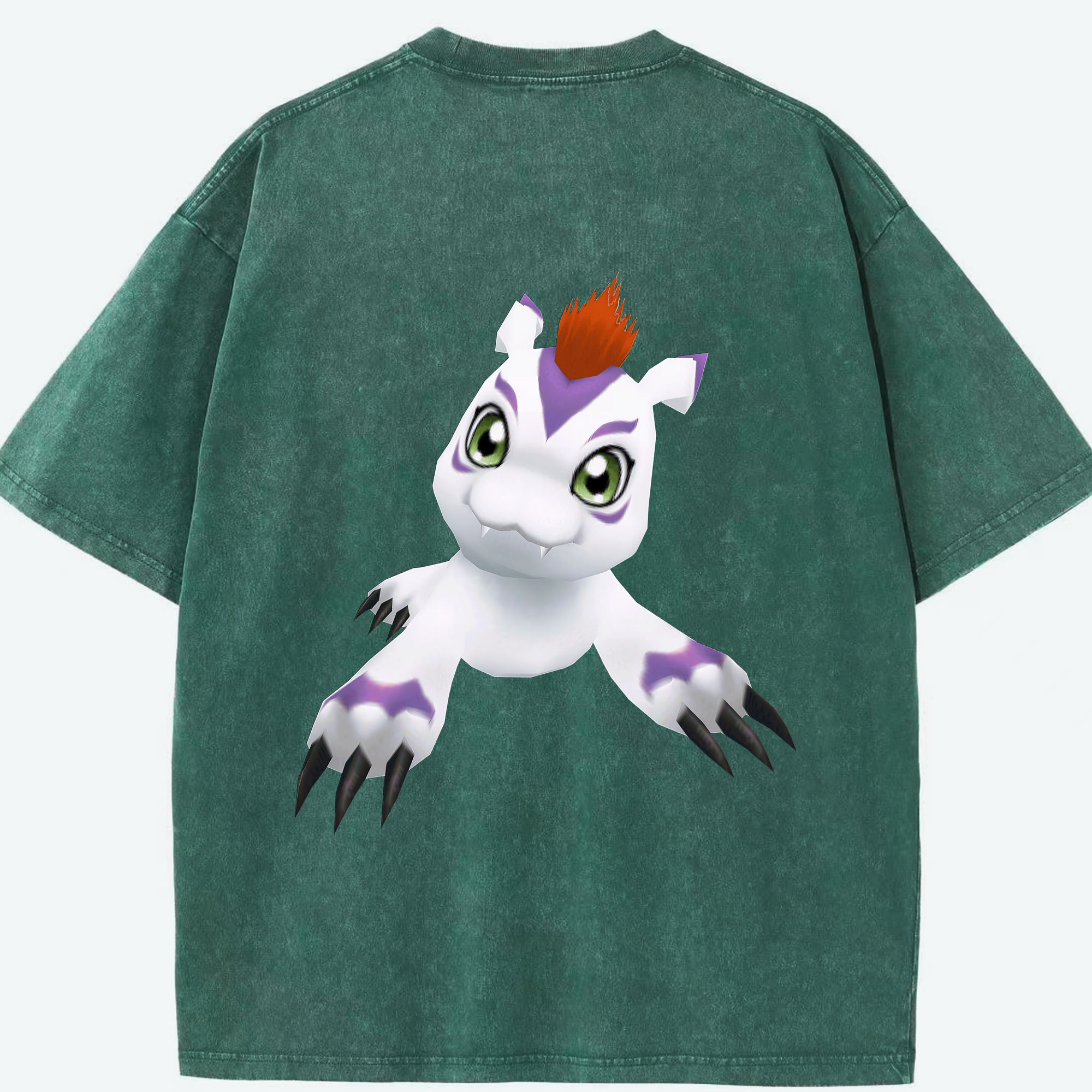 （画像用） Digimon デジタルモンスター/デジモン 綿100% ヴィンテージ風 半袖Tシャツ（背面プリント）